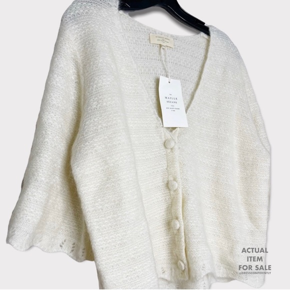 SÉZANE Lilou Mohair Wool Knit Jumper - White - Picture 7 of 8